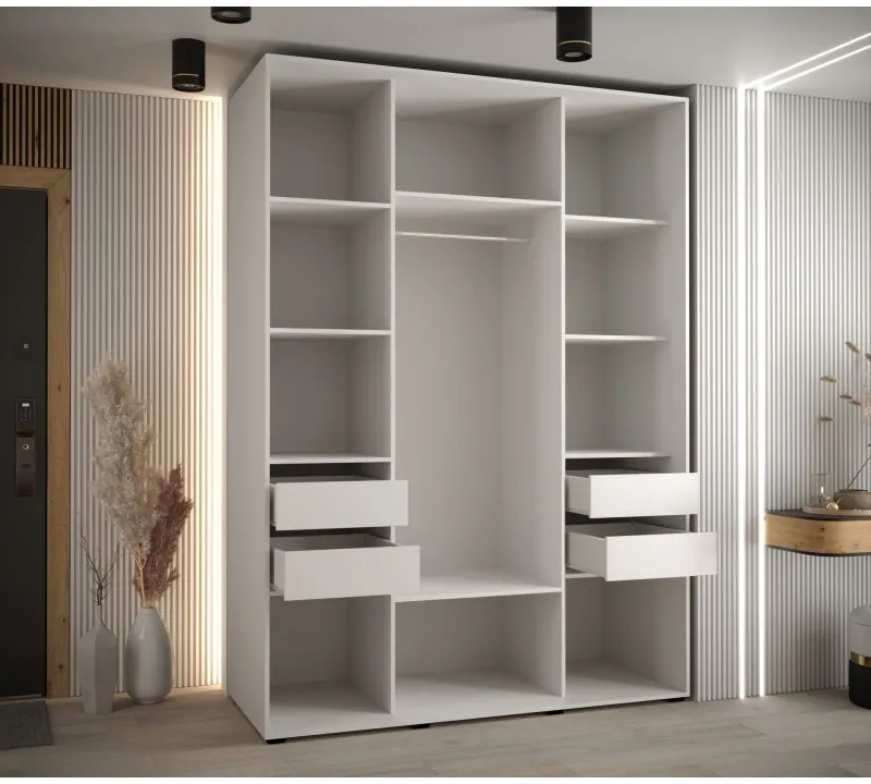 Skriňa s posuvnými dverami so zrkadlom vysoká Davos 3 160 hĺbka 60 cm — 6