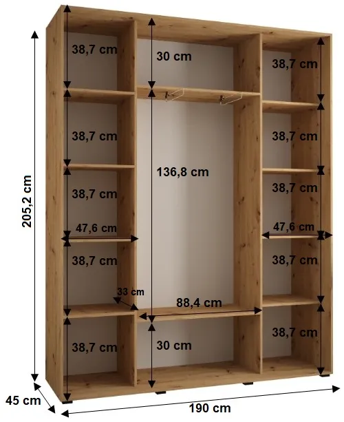 Skriňa s posuvnými dverami Sapporo 1 190 cm 45 cm — 5