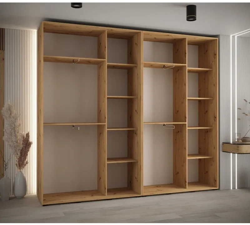 Skriňa s posuvnými dverami so zrkadlom vysoká Davos 3 270 hĺbka 45 cm — 2