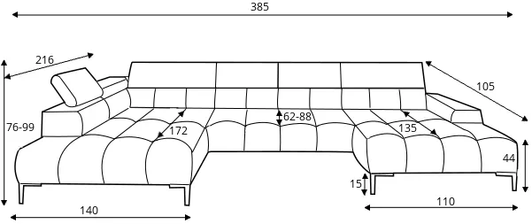 Rohová sedacia súprava Plaza XL — 4