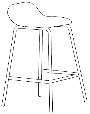 Barová stolička s operadlom Laroc (výška 69 cm) — 3