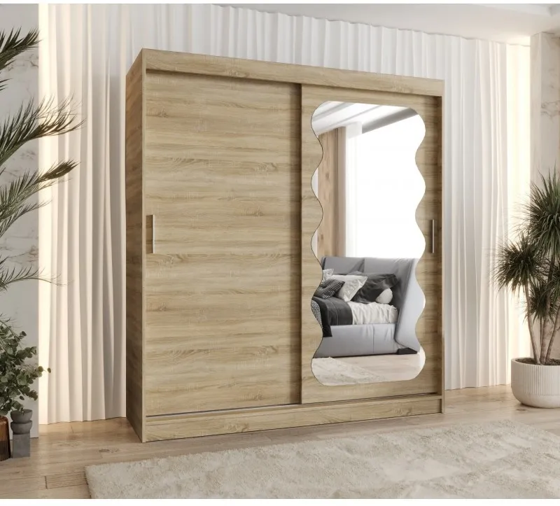 Skriňa s posuvnými dverami so zrkadlom Spoti 180 cm — 5