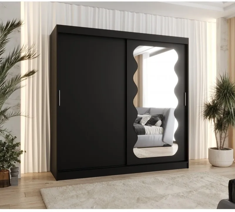 Skriňa s posuvnými dverami so zrkadlom Spoti 200 cm — 2