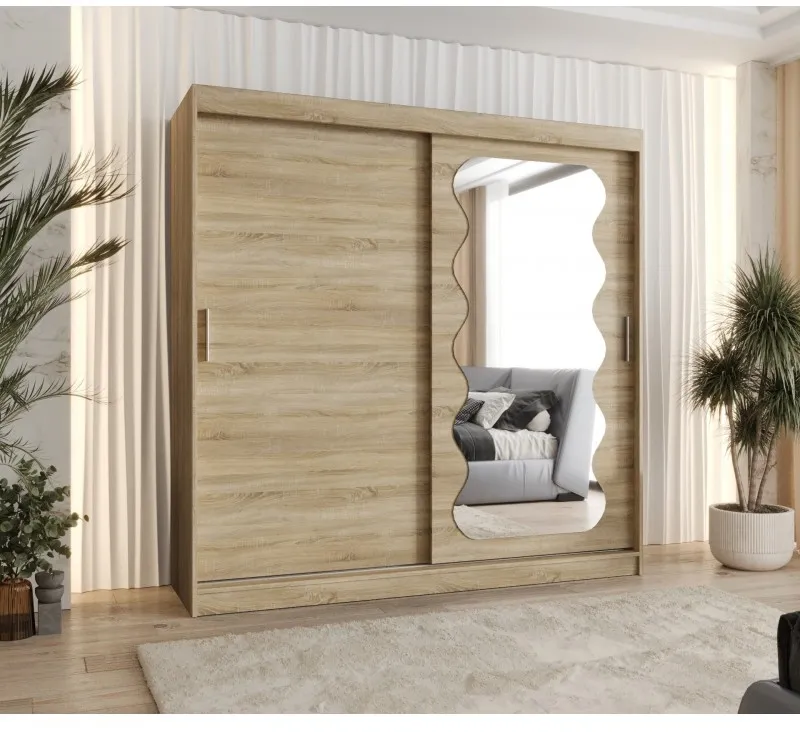 Skriňa s posuvnými dverami so zrkadlom Spoti 200 cm — 5