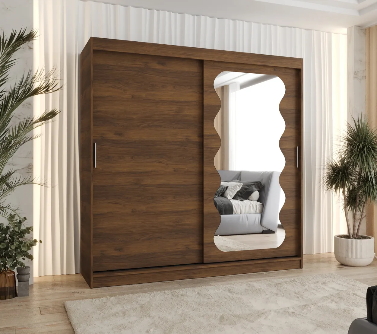 Skriňa s posuvnými dverami so zrkadlom Spoti 200 cm — 2