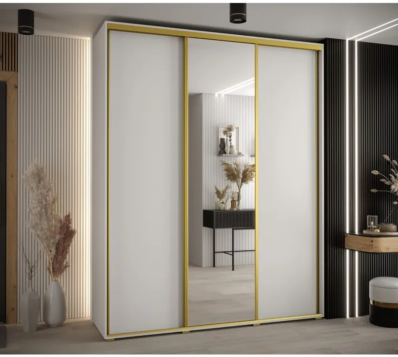 Skriňa s posuvnými dverami so zrkadlom vysoká Davos 3 200 hĺbka 45 cm — 2