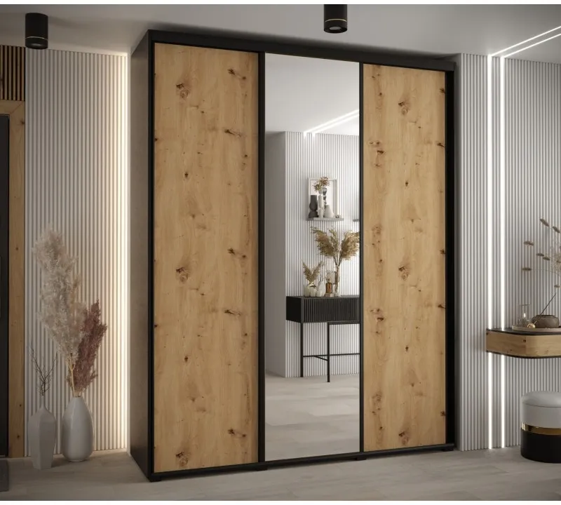 Skriňa s posuvnými dverami so zrkadlom vysoká Davos 3 200 hĺbka 45 cm — 2