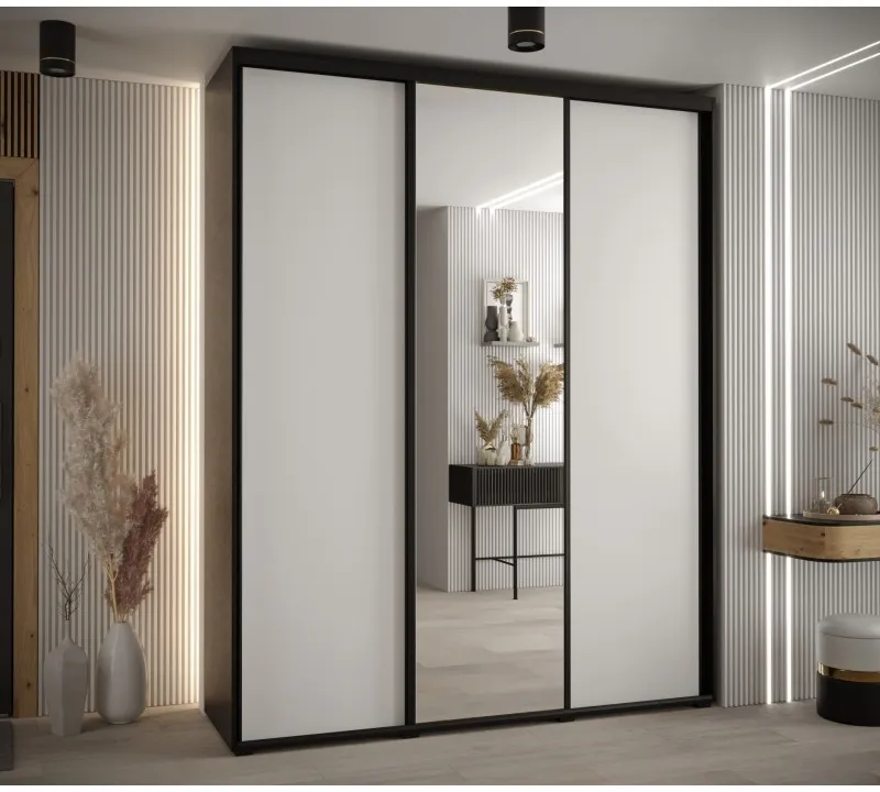 Skriňa s posuvnými dverami so zrkadlom vysoká Davos 3 200 hĺbka 45 cm — 2
