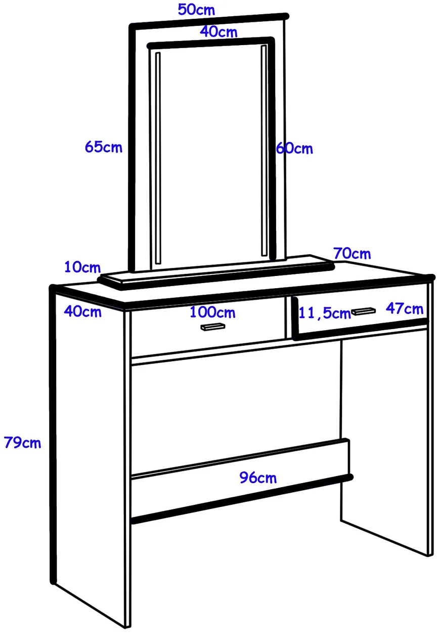 Toaletný stolík so zrkadlom Mega LED — 6