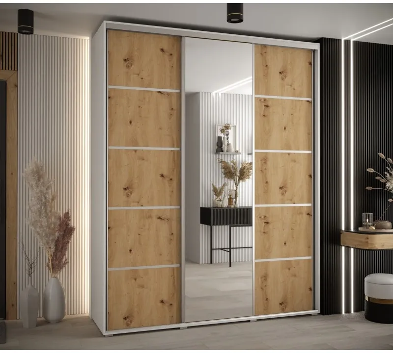 Skriňa s posuvnými dverami so zrkadlom Davos 5 190 cm 45 cm hĺbky — 2