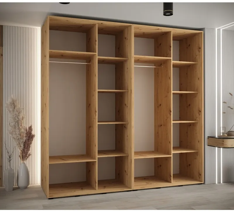 Skriňa s posuvnými dverami so zrkadlom Davos 5 240 cm 60 cm hĺbky — 2