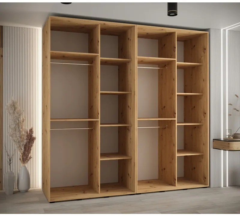 Skriňa s posuvnými dverami so zrkadlom Davos 5 240 cm 60 cm hĺbky — 5