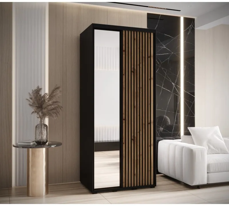 Skriňa s posuvnými dverami so zrkadlom Lanko 2 120 60 cm hĺbky — 2