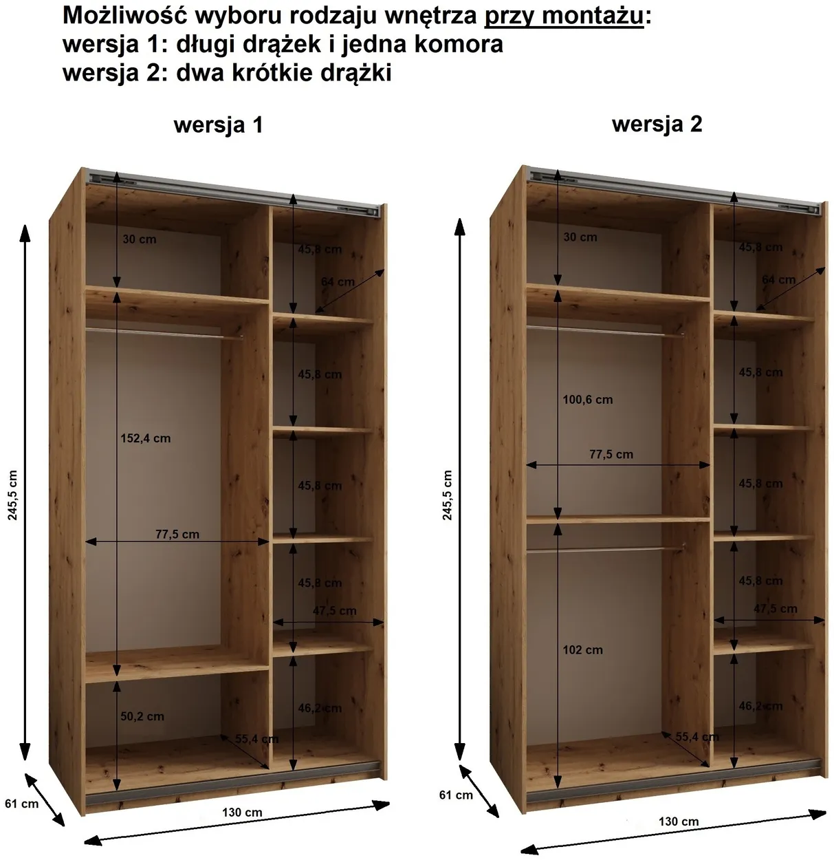 Skriňa s posuvnými dverami so zrkadlom Lux 3 130 — 4