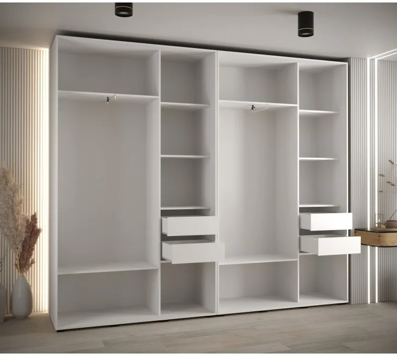 Posuvná skriňa so zrkadlom vysoká Davos 3 280 hĺbka 45 cm — 3