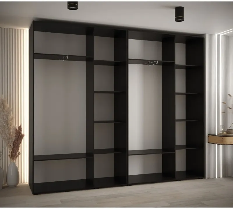 Posuvná skriňa so zrkadlom vysoká Davos 3 280 hĺbka 45 cm — 2