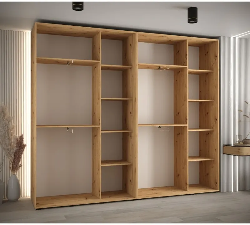 Posuvná skriňa so zrkadlom vysoká Davos 3 280 hĺbka 45 cm — 2