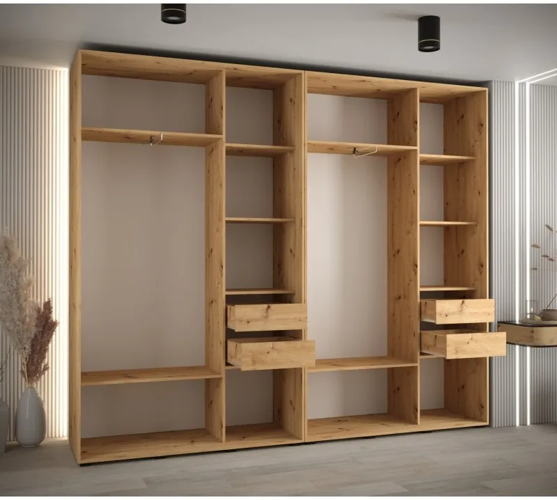 Posuvná skriňa so zrkadlom vysoká Davos 3 280 hĺbka 45 cm — 5