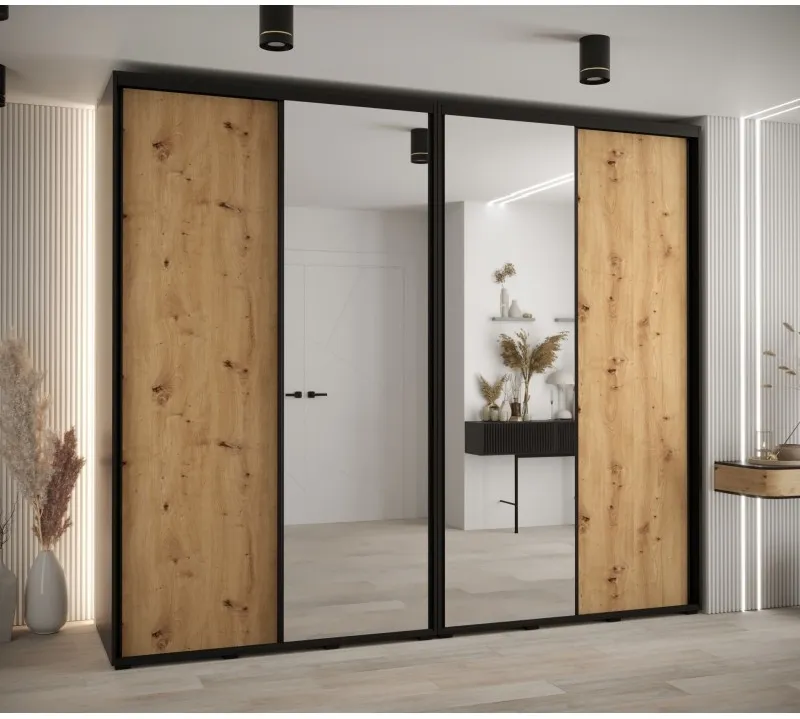 Skriňa s posuvnými dverami so zrkadlom vysoká Davos 3 280 hĺbka 60 cm — 2