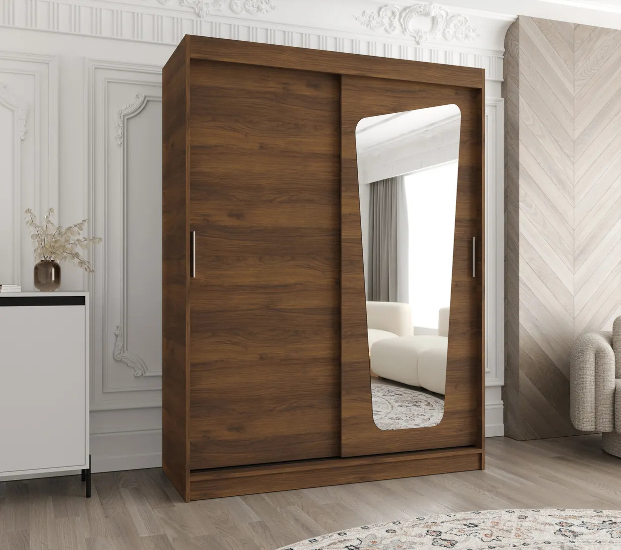 Skriňa s posuvnými dverami so zrkadlom Moka 150 cm — 5