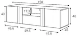 TV stolík závesný Verica 150 cm
