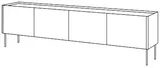 TV stolík Desin 220 cm so zásuvkou
