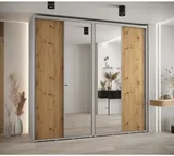 Skriňa s posuvnými dverami so zrkadlom vysoká Davos 3 250 hĺbka 60 cm