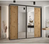 Skriňa s posuvnými dverami so zrkadlom vysoká Davos 3 250 hĺbka 60 cm