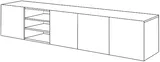 TV stolík závesný s výklenkom Asha 200 cm