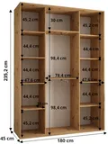 Skriňa s posuvnými dverami Lanko 1 180 cm 45 cm hĺbky