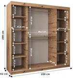 Skriňa s posuvnými dverami so zrkadlom Roma 2 200
