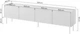 TV stolík Desin 220 cm s 2 zásuvkami