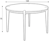 Rozkladací okrúhly stôl 120 cm Moreno