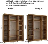 Skriňa s posuvnými dverami so zrkadlom Dakota 3 200 60 hĺbky