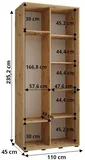 Skriňa s posuvnými dverami so zrkadlom Lanko 2 110 cm 45 cm hĺbky