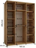 Skriňa s posuvnými dverami Lanko 1 160 60 cm hĺbky