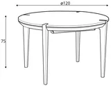 Okrúhly rozkladací stôl 120 cm Orion