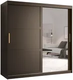 Šatní skriňa s posuvnými dverami na oblečenie s vešiakovými tyčami a zrkadlom Ramiro 2 180