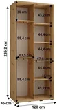 Skriňa s posuvnými dverami Lanko 1 120 cm 45 cm hĺbky