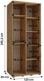 Posuvná skriňa Davos 4 120 cm 60 cm hĺbky