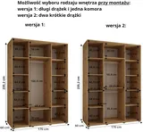 Skriňa s posuvnými dverami so zrkadlom Dakota 2 170 60 hĺbky cm