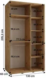 Skriňa s posuvnými dverami Lanko 1 130 cm 60 cm hĺbky