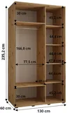Skriňa s posuvnými dverami Davos 4 130 60 cm hĺbky