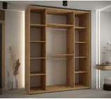 Skriňa s posuvnými dverami so zrkadlom Lanko 2 200 cm 60 cm hĺbky