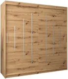 Skriňa s posuvnými dverami s policami a šatníkovou tyčou York 200