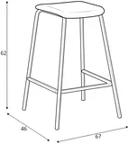 Barová stolička Laroc (výška 62 cm)