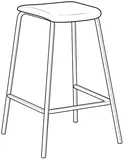 Barová stolička Laroc (výška 69 cm)