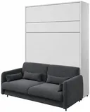 Sklápacia posteľ s pohovkou 140 zvislá Bed Concept vo farbe Alpská biela