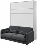 Sklápacia posteľ s pohovkou 160 zvislá Bed Concept vo farbe alpská biela