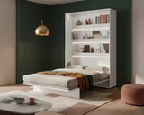 Sklápacia posteľ s pohovkou 160 zvislá Bed Concept vo farbe alpská biela